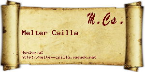 Melter Csilla névjegykártya